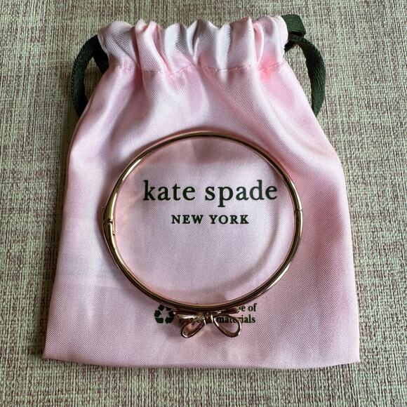 KATE SPADE Love Notes Rose Gold Hinged Bow Bangle Bracelet - Picture 4 of 6